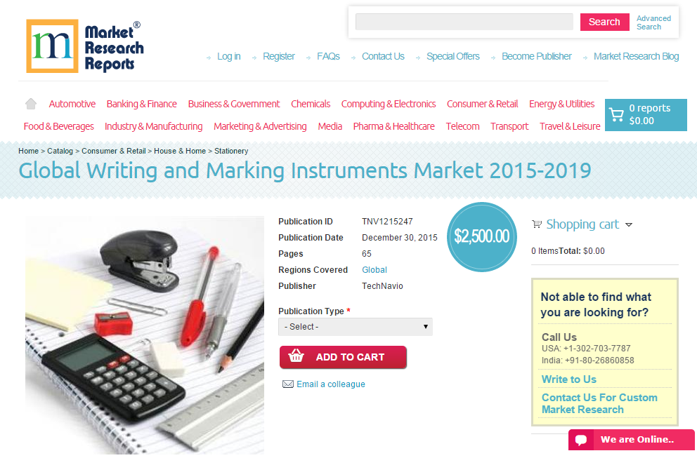 Global Writing and Marking Instruments Market 2015 - 2019