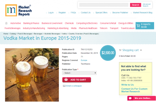 Vodka Market in Europe 2015 - 2019'