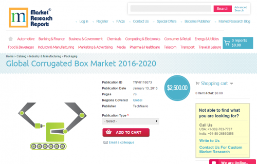 Global Corrugated Box Market 2016 - 2020'