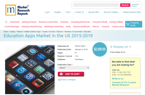 Education Apps Market in the US 2015 - 2019'