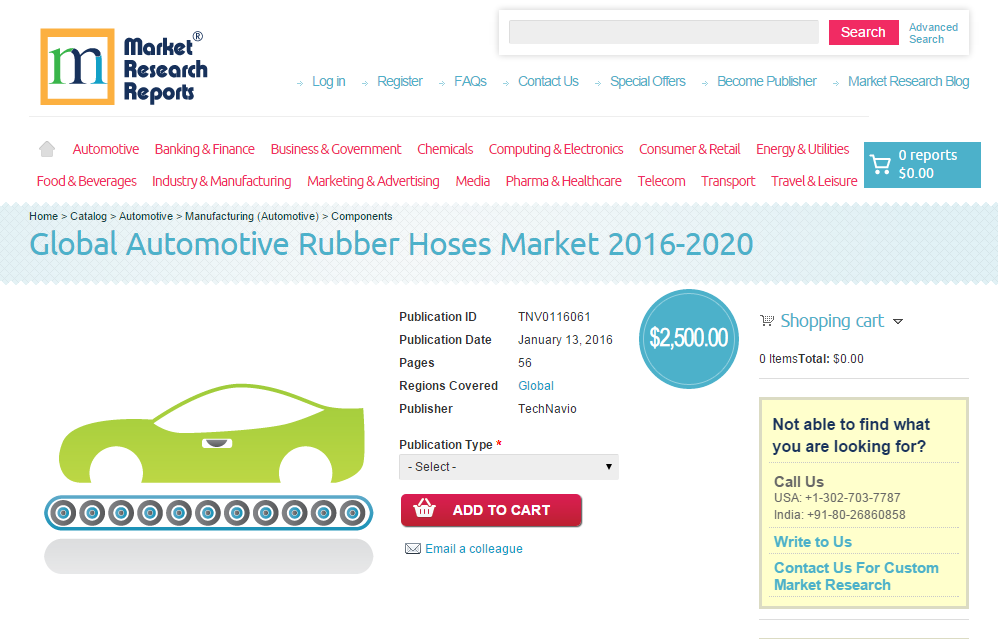 Global Automotive Rubber Hoses Market 2016 - 2020