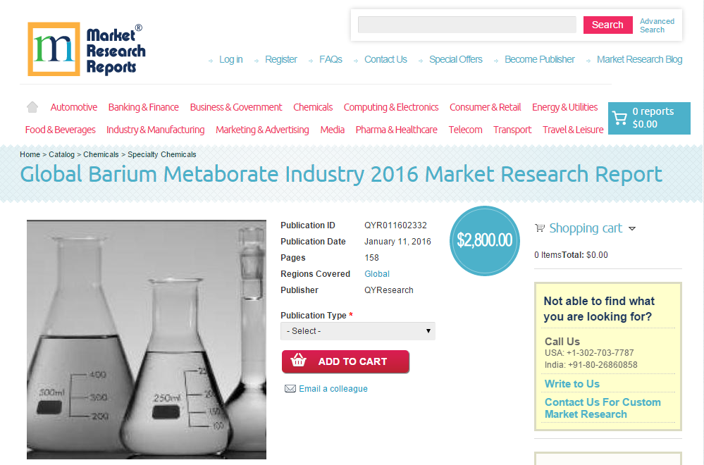 Global Barium Metaborate Industry 2016'
