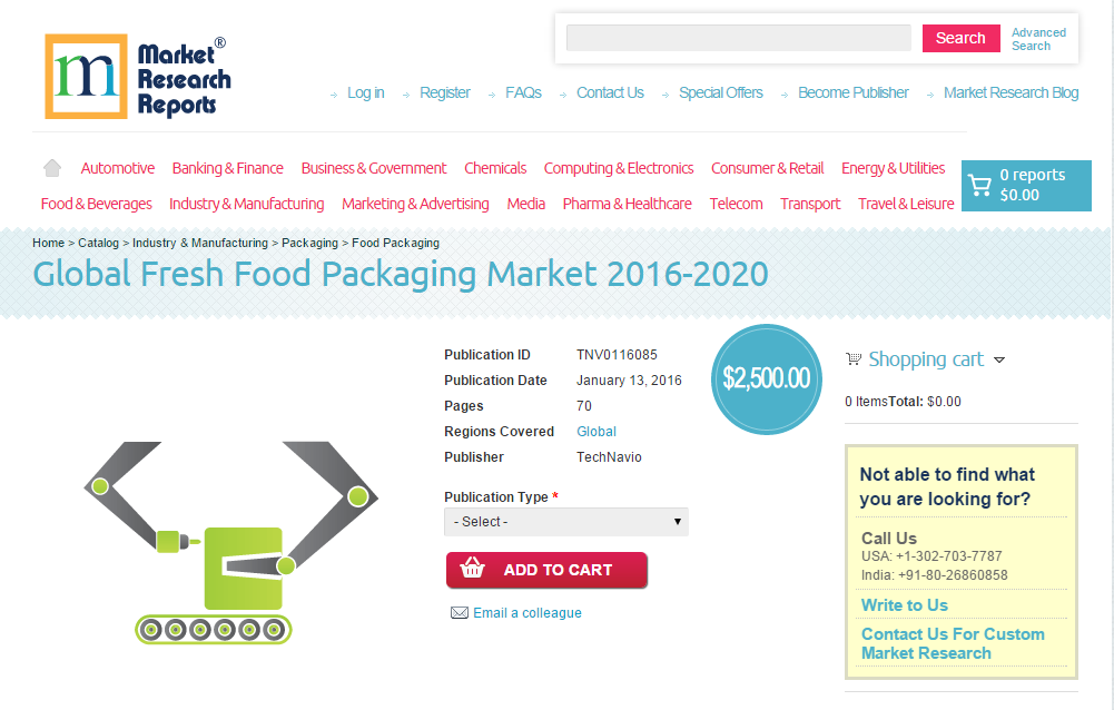 Global Fresh Food Packaging Market 2016 - 2020