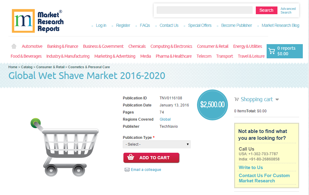 Global Wet Shave Market 2016 - 2020