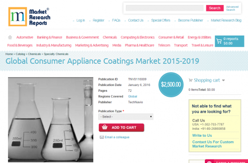 Global Consumer Appliance Coatings Market 2015 - 2019'