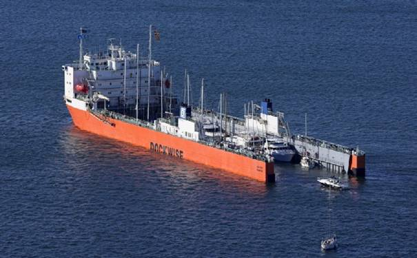 cargo ship anchored