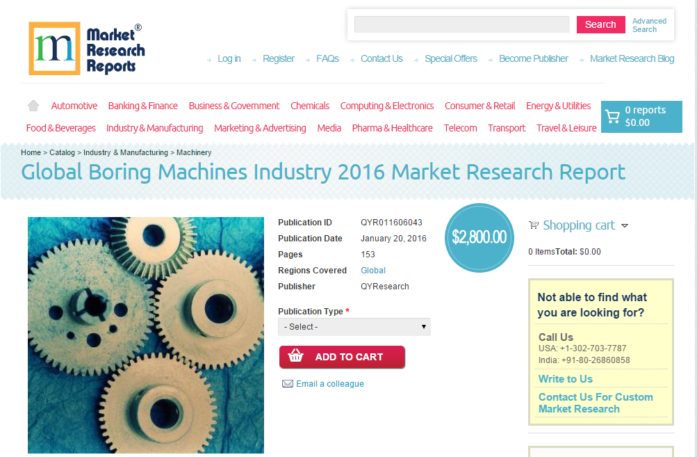 Global Boring Machines Industry 2016'
