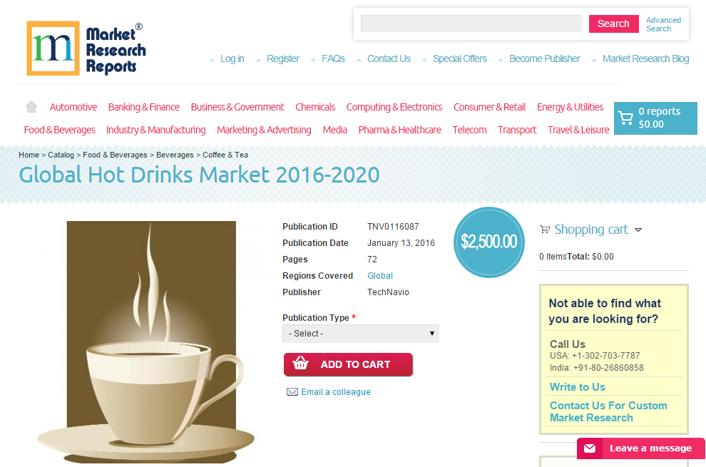 Global Hot Drinks Market 2016 - 2020