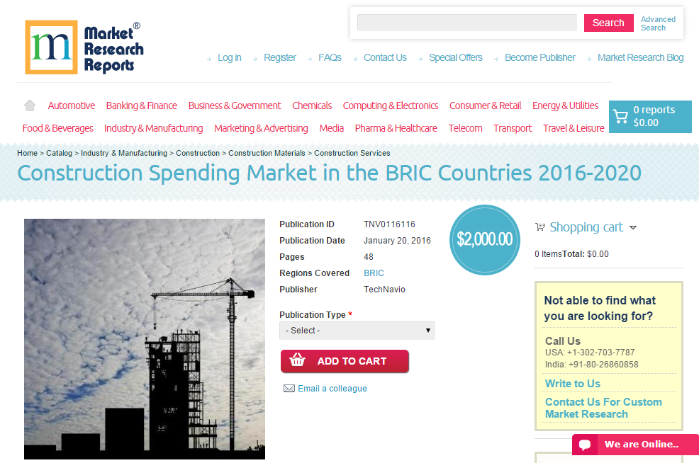 Construction Spending Market in the BRIC Countries 2016