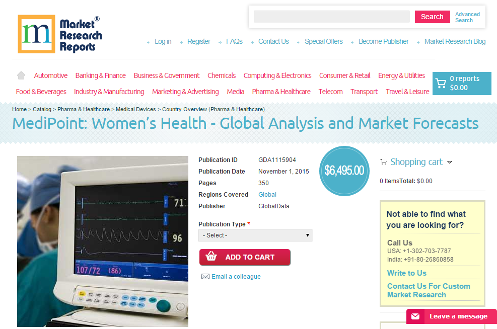 Women&rsquo;s Health - Global Analysis and Market Forecasts