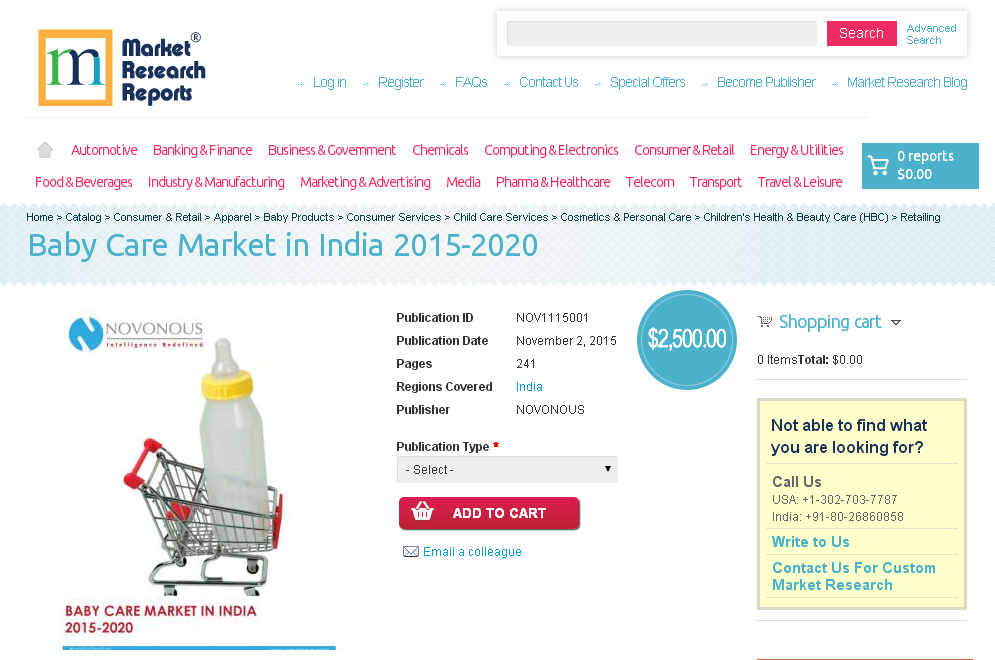 Baby Care Market in India 2015 - 2020