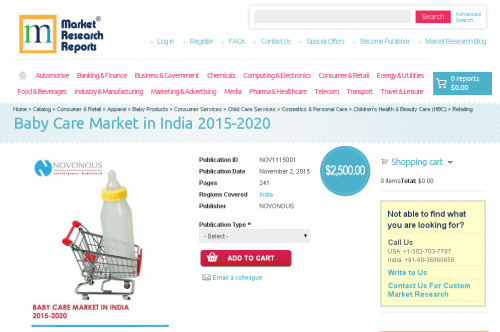 Baby Care Market in India 2015 - 2020'