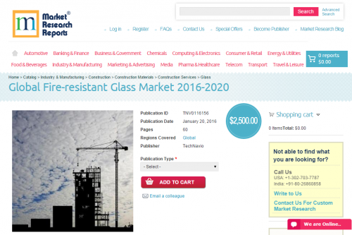 Global Fire-resistant Glass Market 2016 - 2020'