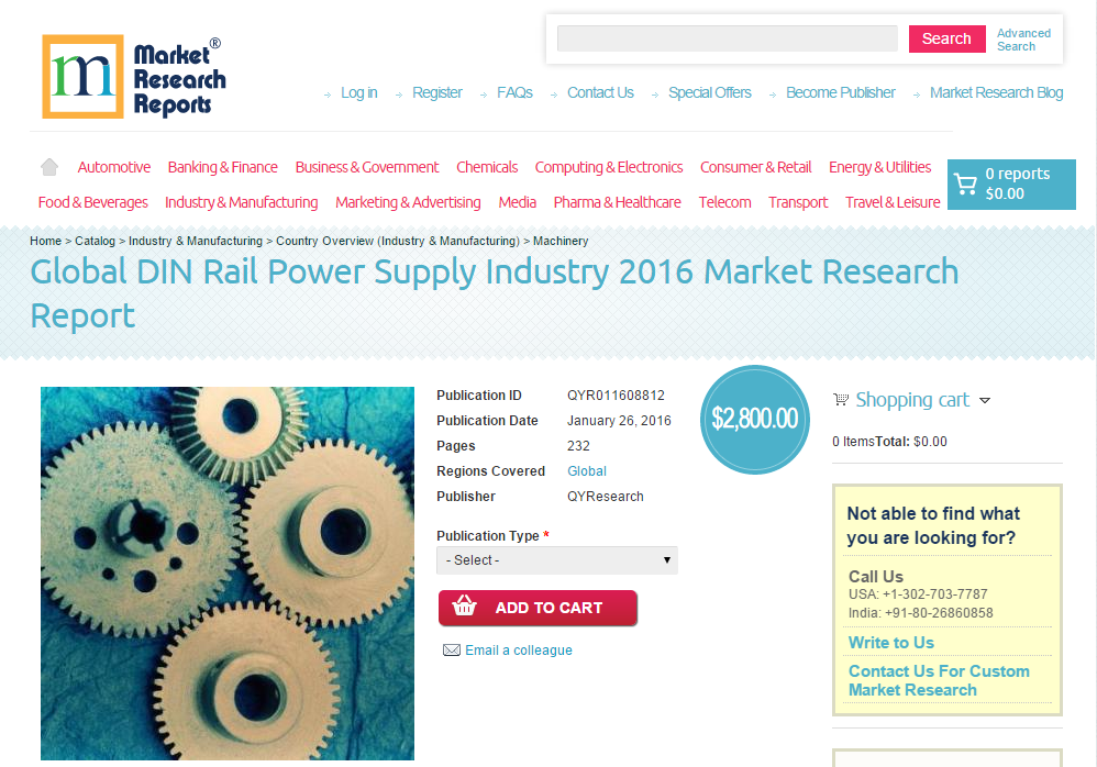 Global DIN Rail Power Supply Industry 2016