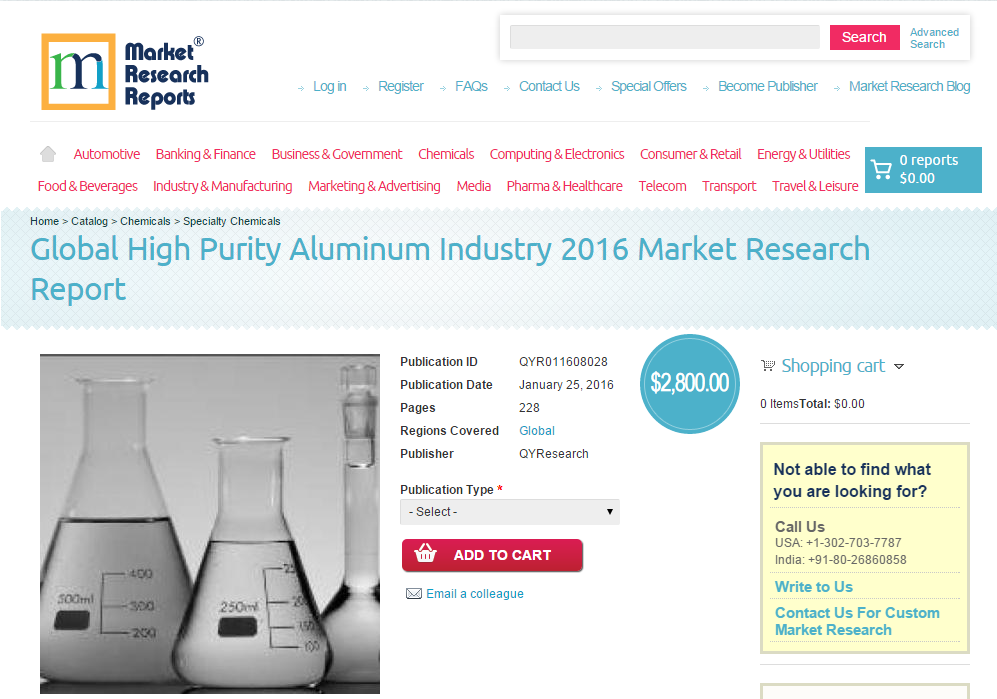 Global High Purity Aluminum Industry 2016