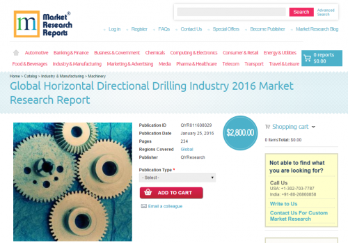 Global Horizontal Directional Drilling Industry 2016'