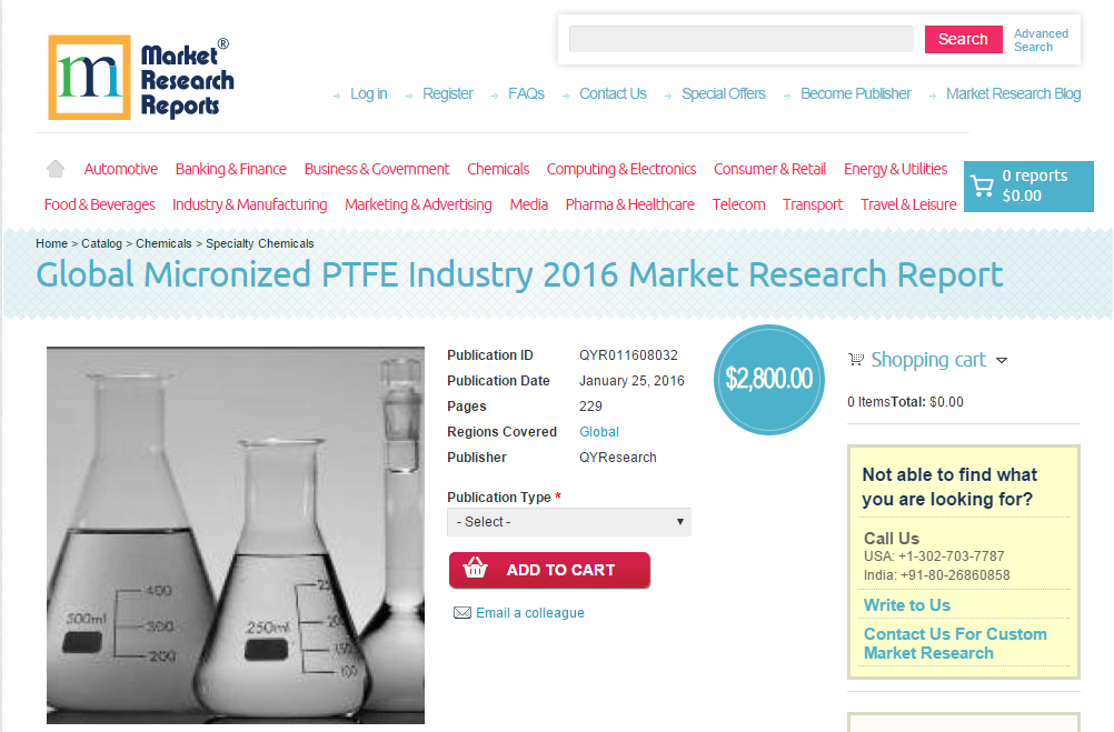 Global Micronized PTFE Industry 2016