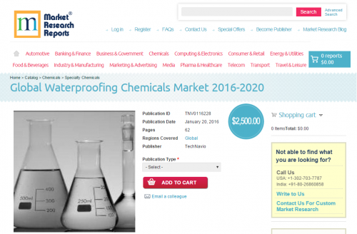 Global Waterproofing Chemicals Market 2016 - 2020'