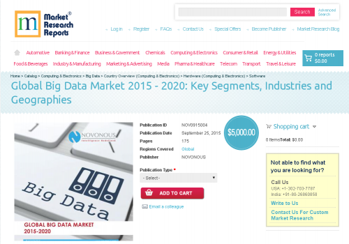 Global Big Data Market 2015 - 2020'