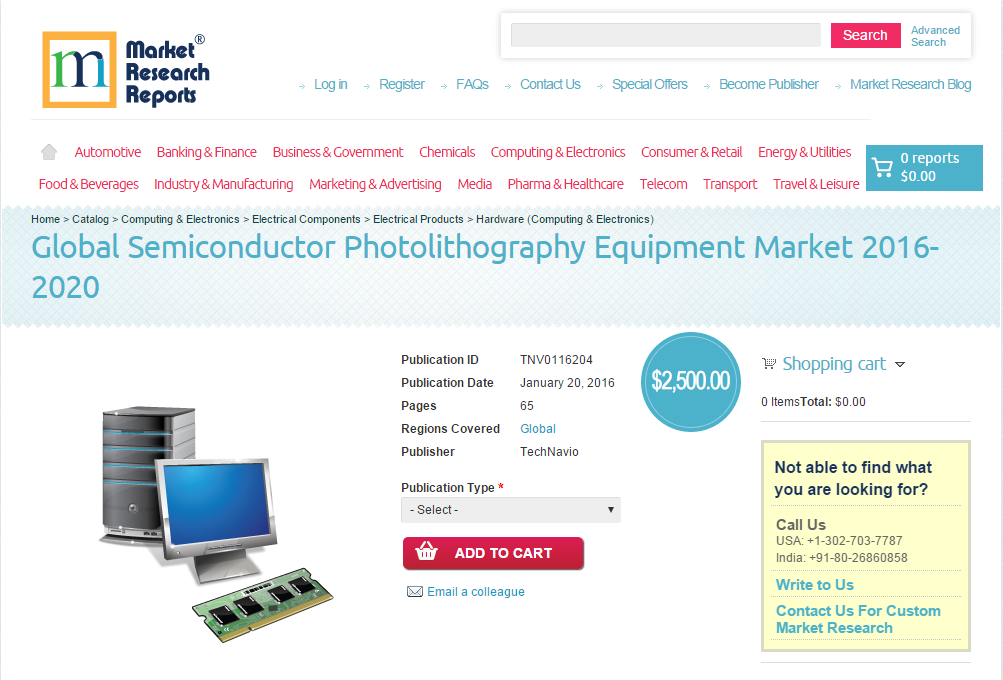 Global Semiconductor Photolithography Equipment Market 2016