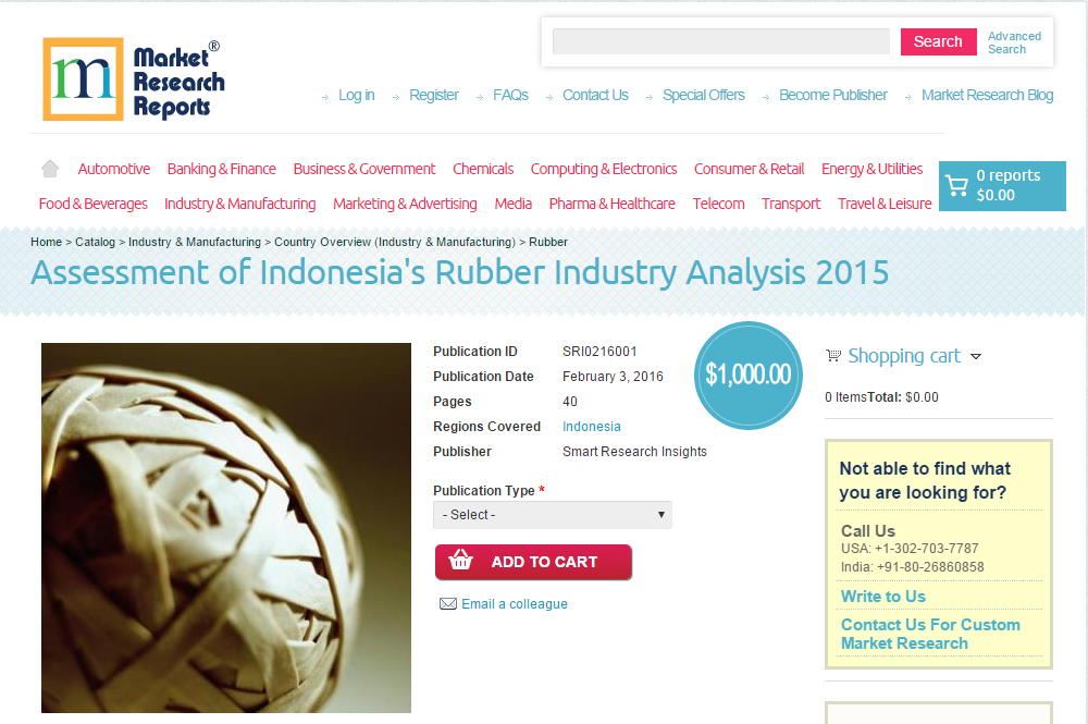 Assessment of Indonesia's Rubber Industry Analysis 2015