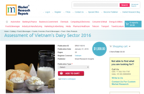 Assessment of Vietnam's Dairy Sector 2016'