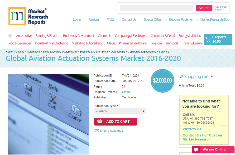 Global Aviation Actuation Systems Market 2016 - 2020