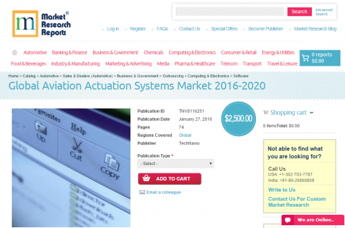 Global Aviation Actuation Systems Market 2016 - 2020'