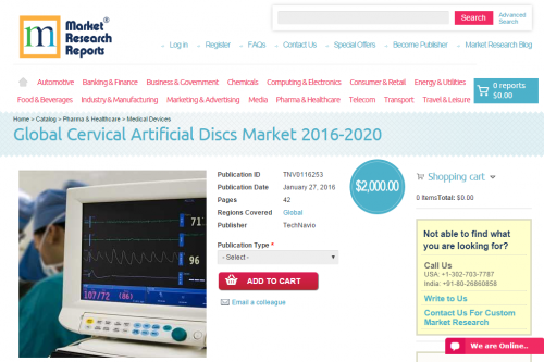 Global Cervical Artificial Discs Market 2016 - 2020'