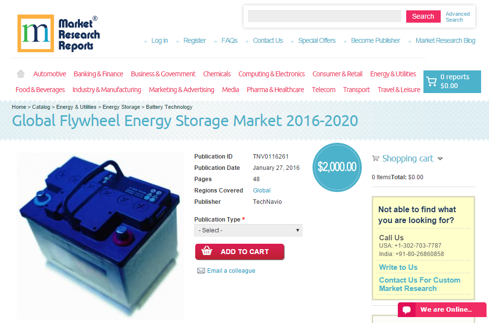 Global Flywheel Energy Storage Market 2016 - 2020