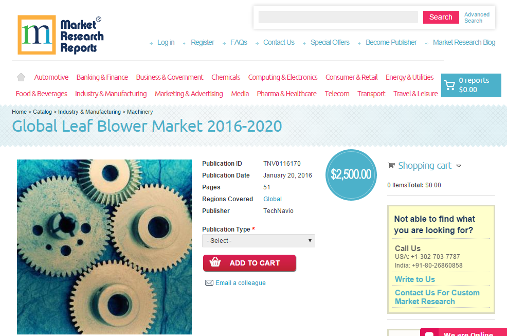 Global Leaf Blower Market 2016 - 2020'