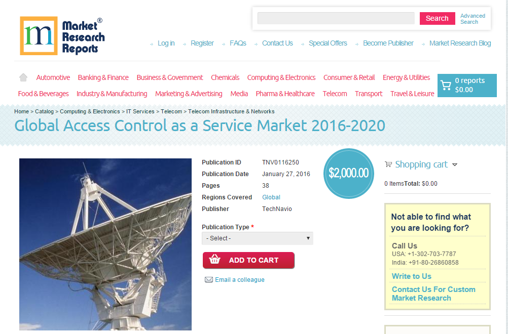 Global Access Control as a Service Market 2016 - 2020