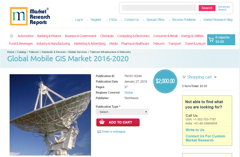 Global Mobile GIS Market 2016 - 2020