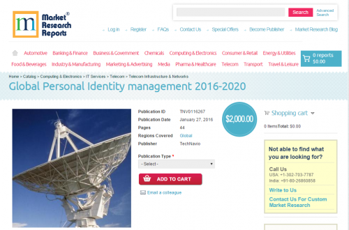 Global Personal Identity management 2016 - 2020'
