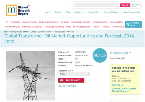 Global Transformer Oil Market Opportunities and Forecast'