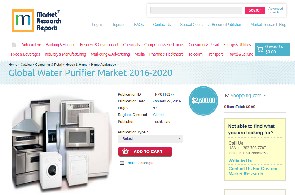 Global Water Purifier Market 2016 - 2020