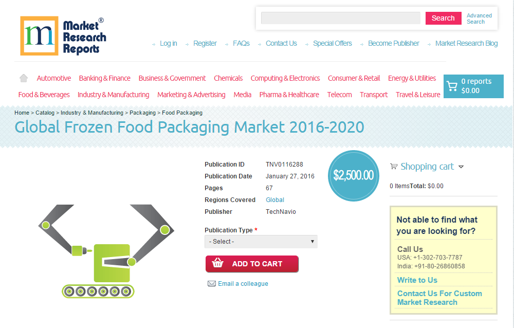 Global Frozen Food Packaging Market 2016 - 2020