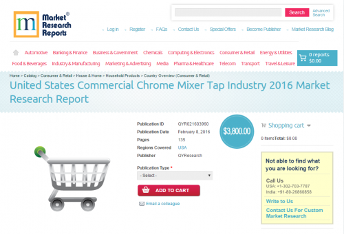 United States Commercial Chrome Mixer Tap Industry 2016'