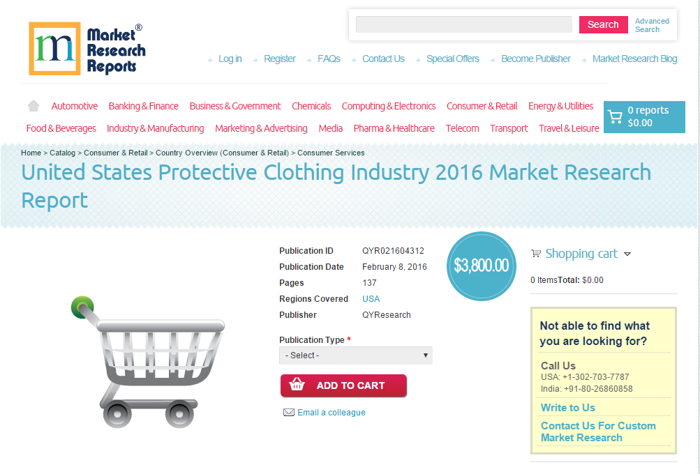 United States Protective Clothing Industry 2016