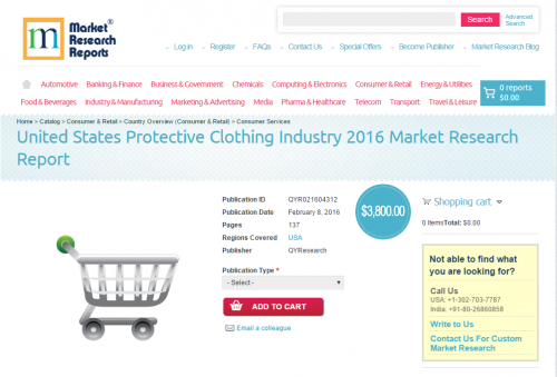 United States Protective Clothing Industry 2016'