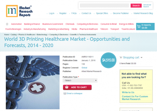 World 3D Printing Healthcare Market'