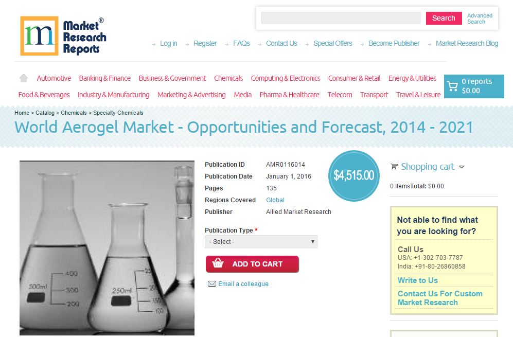 World Aerogel Market - Opportunities and Forecast