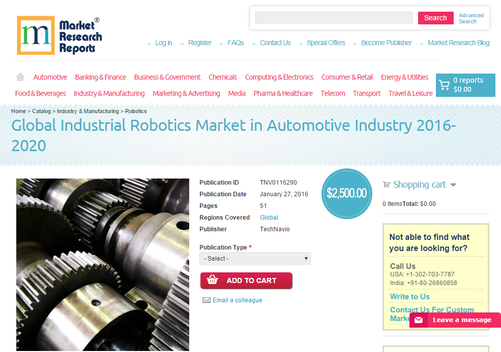Global Industrial Robotics Market in Automotive Industry