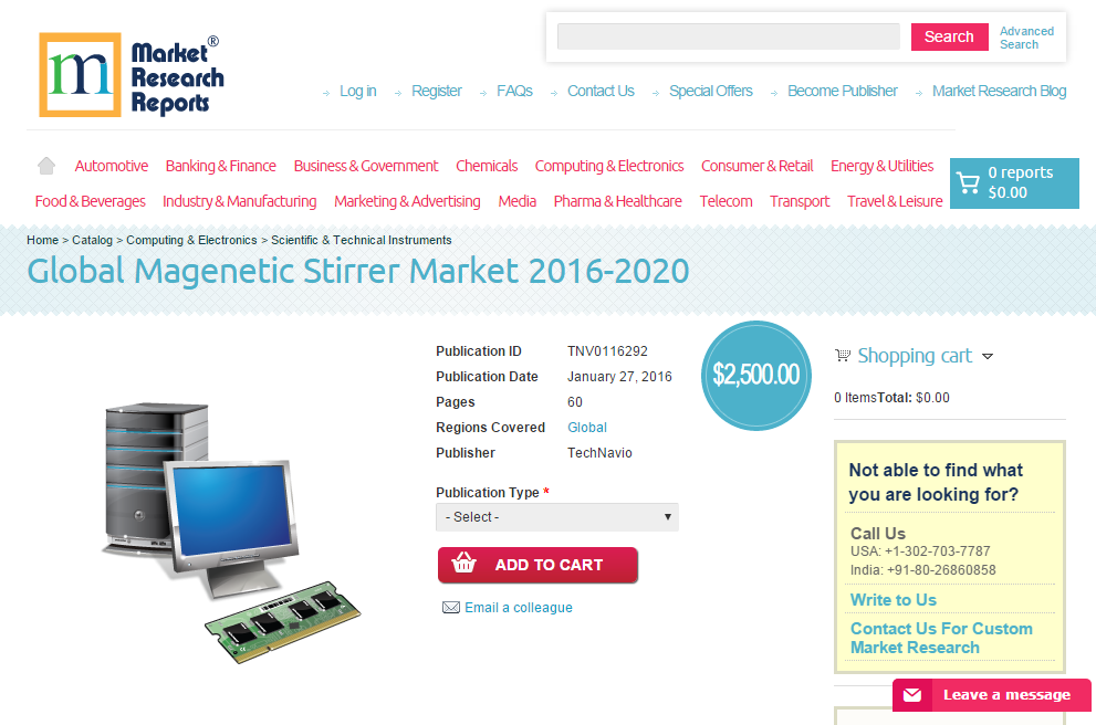 Global Magenetic Stirrer Market 2016 - 2020'