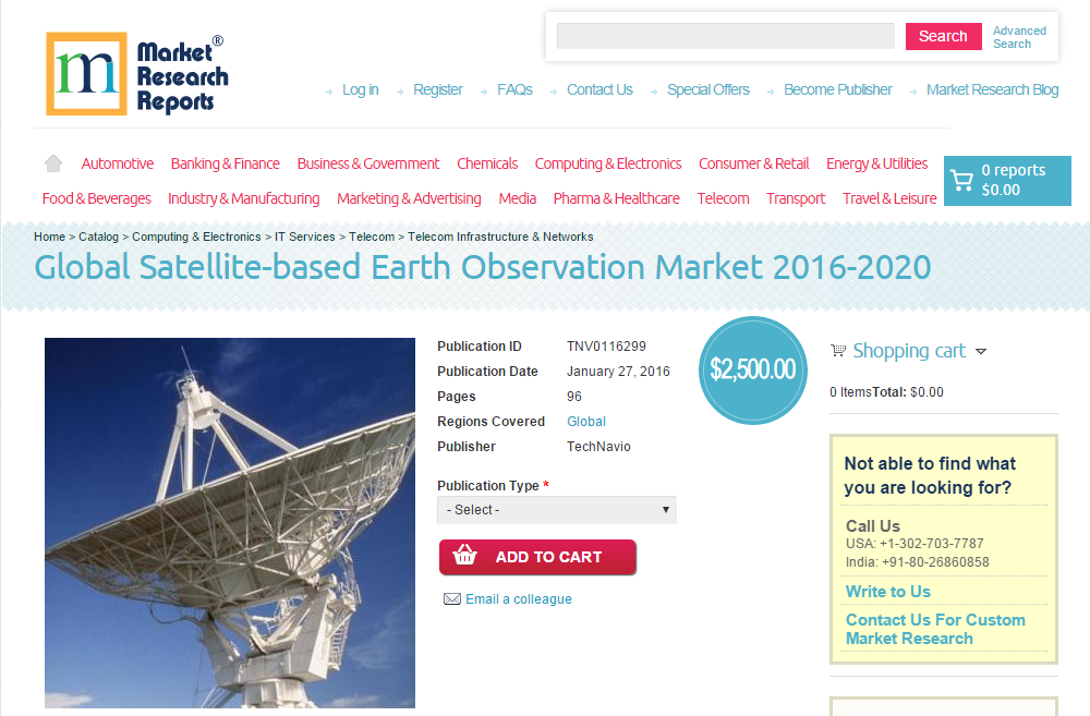 Global Satellite-based Earth Observation Market 2016 - 2020'