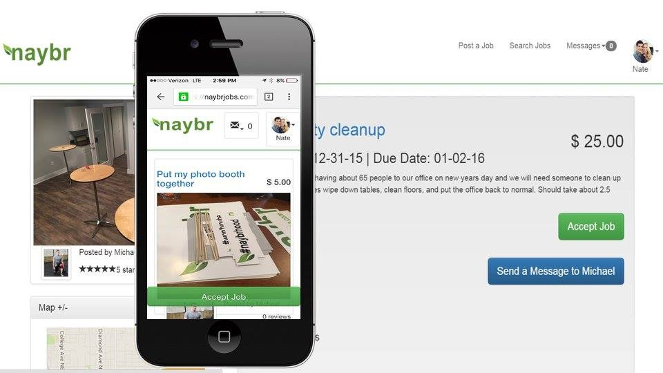 Workers can easily accept a job via their phone or computer