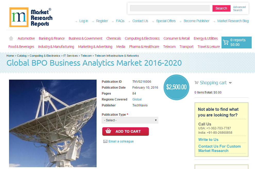 Global BPO Business Analytics Market 2016 - 2020