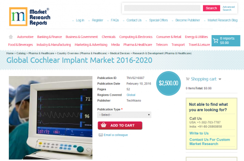 Global Cochlear Implant Market 2016 - 2020'