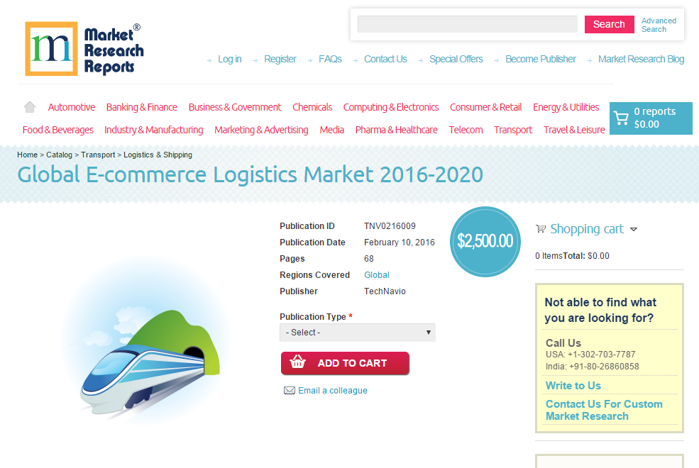 Global E-commerce Logistics Market 2016 - 2020