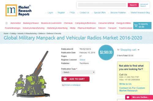 Global Military Manpack and Vehicular Radios Market 2016'